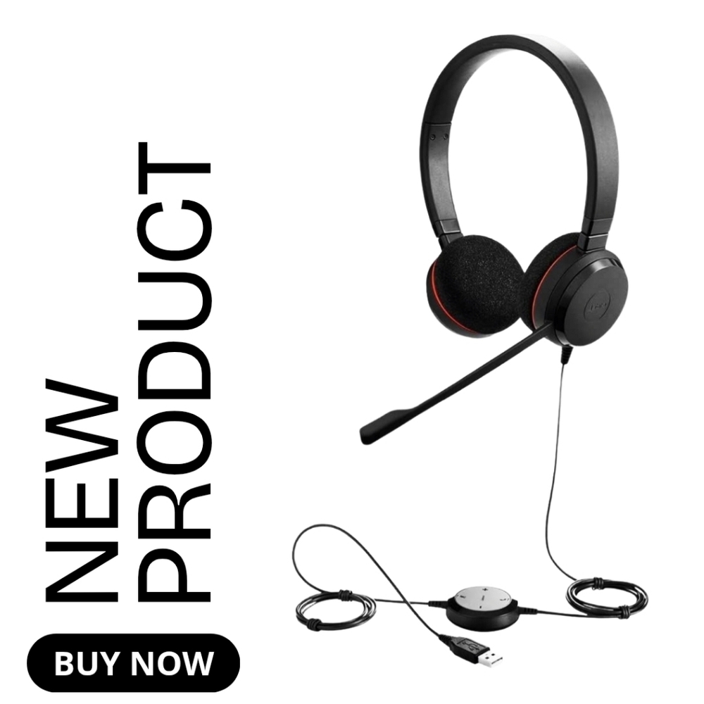 NEW Jabra Evolve 20 UC Stereo Wired Headset Black Wired Headset with Microphone